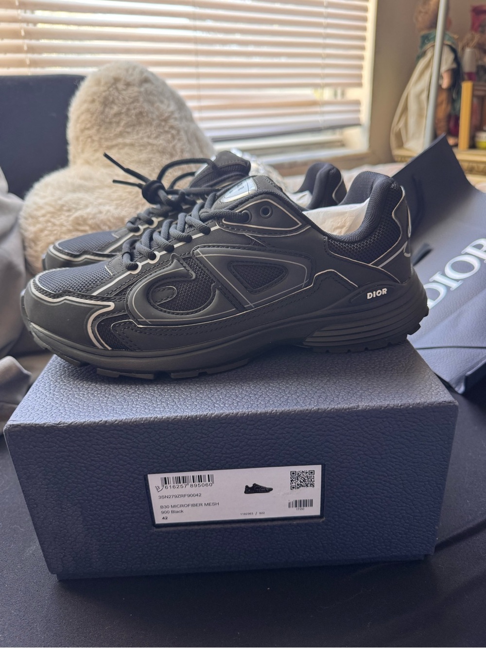 Dior Black Mesh & Leather Runner Sneakers